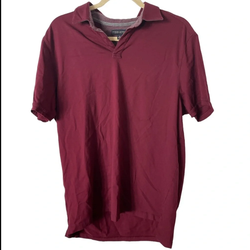 Banana Republic Fitted Pima Cotton Polo Shirt in Eggplant XL